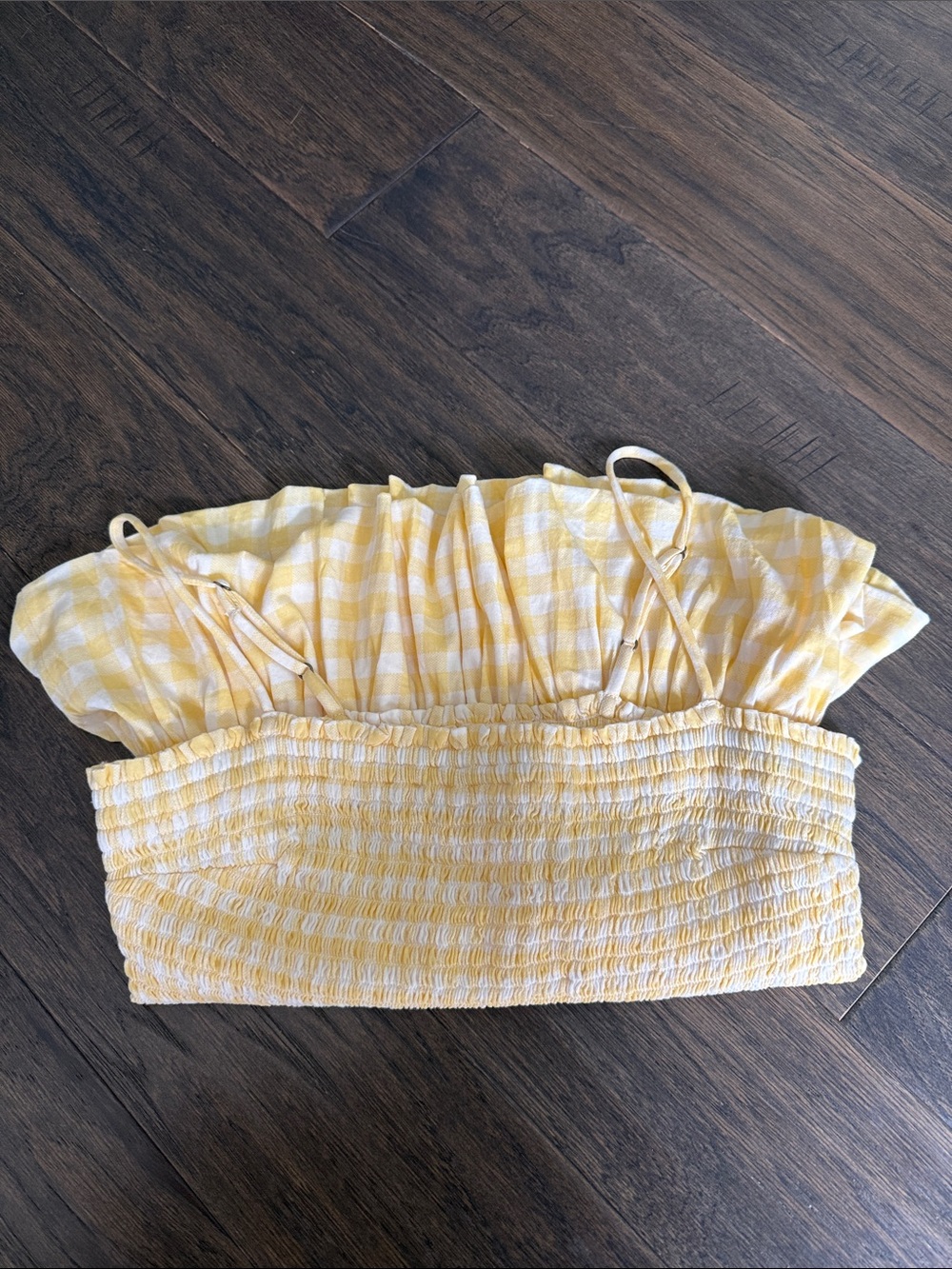 Free People Gingham Yellow Top XS - Picture 8 of 11